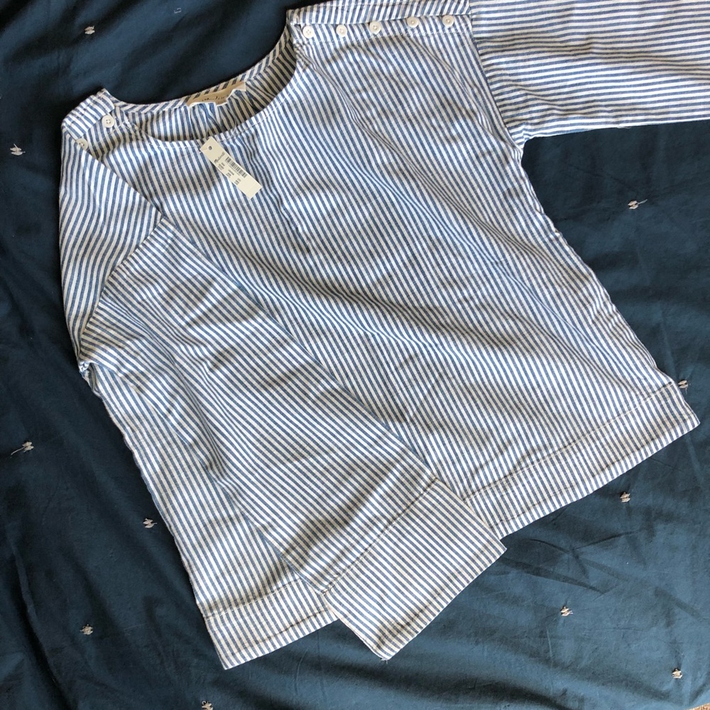 Madewell Bell Sleeve Blouse with Button Detail